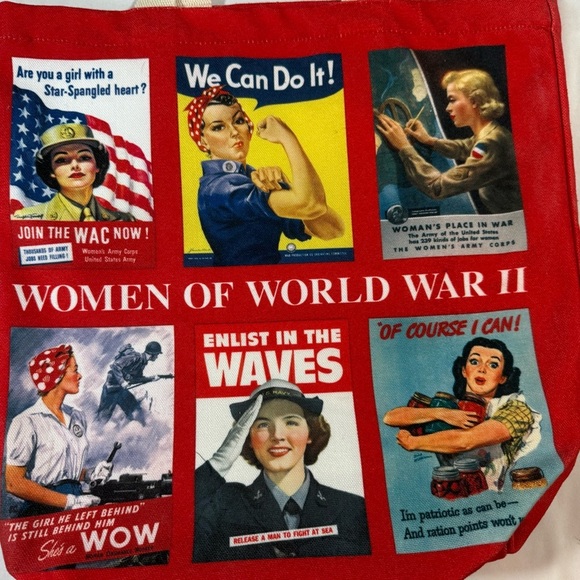 Vintage-Inspired Red Women of WWII Tote Bag - Picture 7 of 9